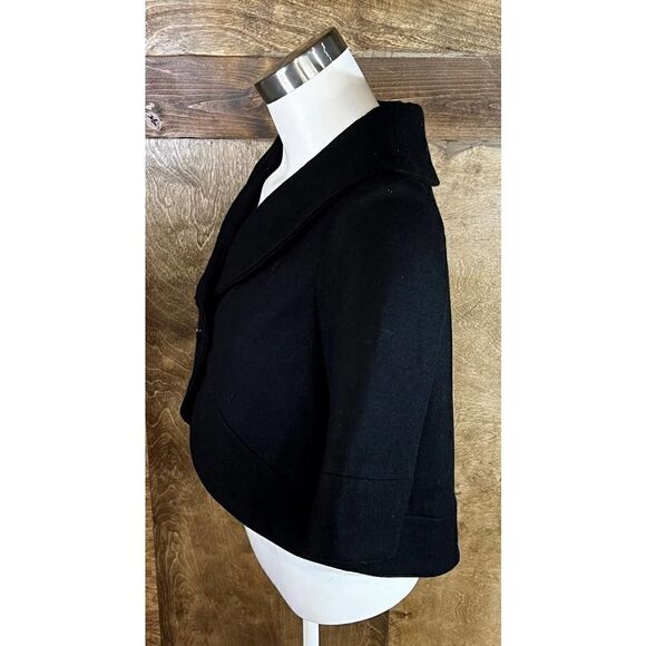 Womens Venus Black Wool Blend Cropped Blazer - Picture 2 of 6